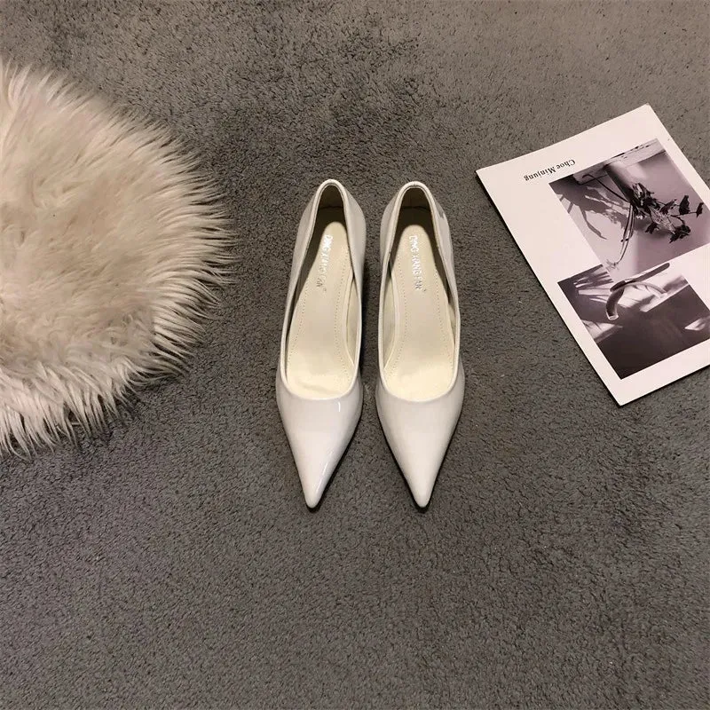 binfenxie  -  Sexy Trend Pointed Toe Thin Heels Pumps Women 2024 Spring Fashion Internet Celebrity Style Elegant Party Dress Heels Shoes Mujer