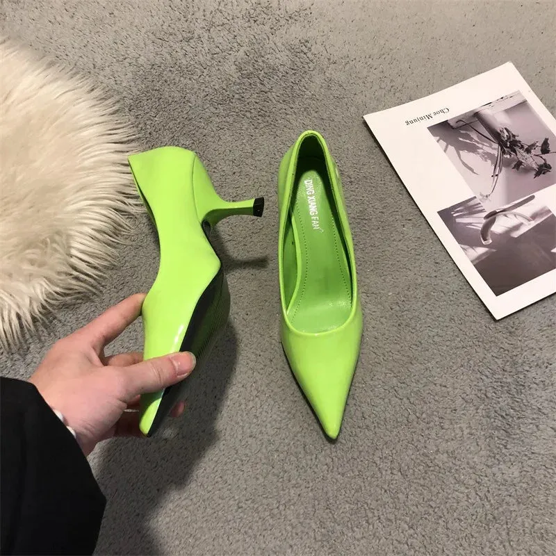 binfenxie  -  Sexy Trend Pointed Toe Thin Heels Pumps Women 2024 Spring Fashion Internet Celebrity Style Elegant Party Dress Heels Shoes Mujer