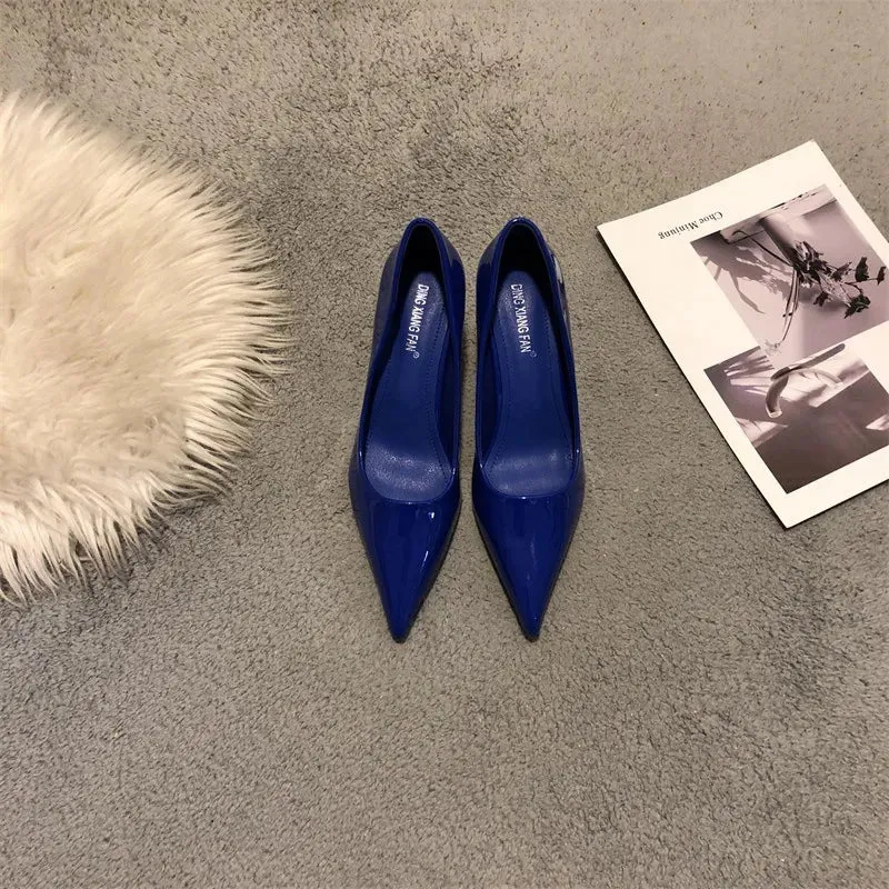 binfenxie  -  Sexy Trend Pointed Toe Thin Heels Pumps Women 2024 Spring Fashion Internet Celebrity Style Elegant Party Dress Heels Shoes Mujer