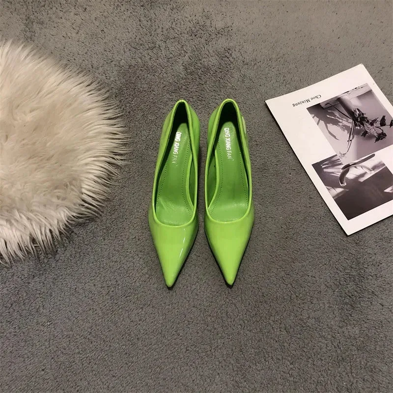 binfenxie  -  Sexy Trend Pointed Toe Thin Heels Pumps Women 2024 Spring Fashion Internet Celebrity Style Elegant Party Dress Heels Shoes Mujer