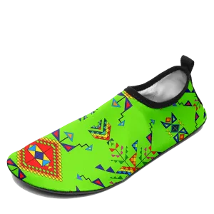 Buffalo Jump Neon Green Kid's Sockamoccs Slip On Shoes