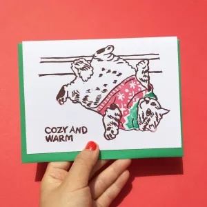 Cozy and Warm Hand-Printed Card