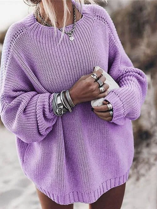 Fireside Sweater Round Neck Drop Shoulder Sweater