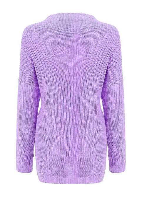 Fireside Sweater Round Neck Drop Shoulder Sweater
