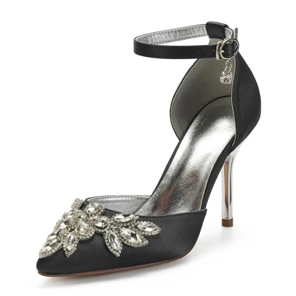 Funki Buys | Shoes | Women's Satin Rhinestone Wedding Heels