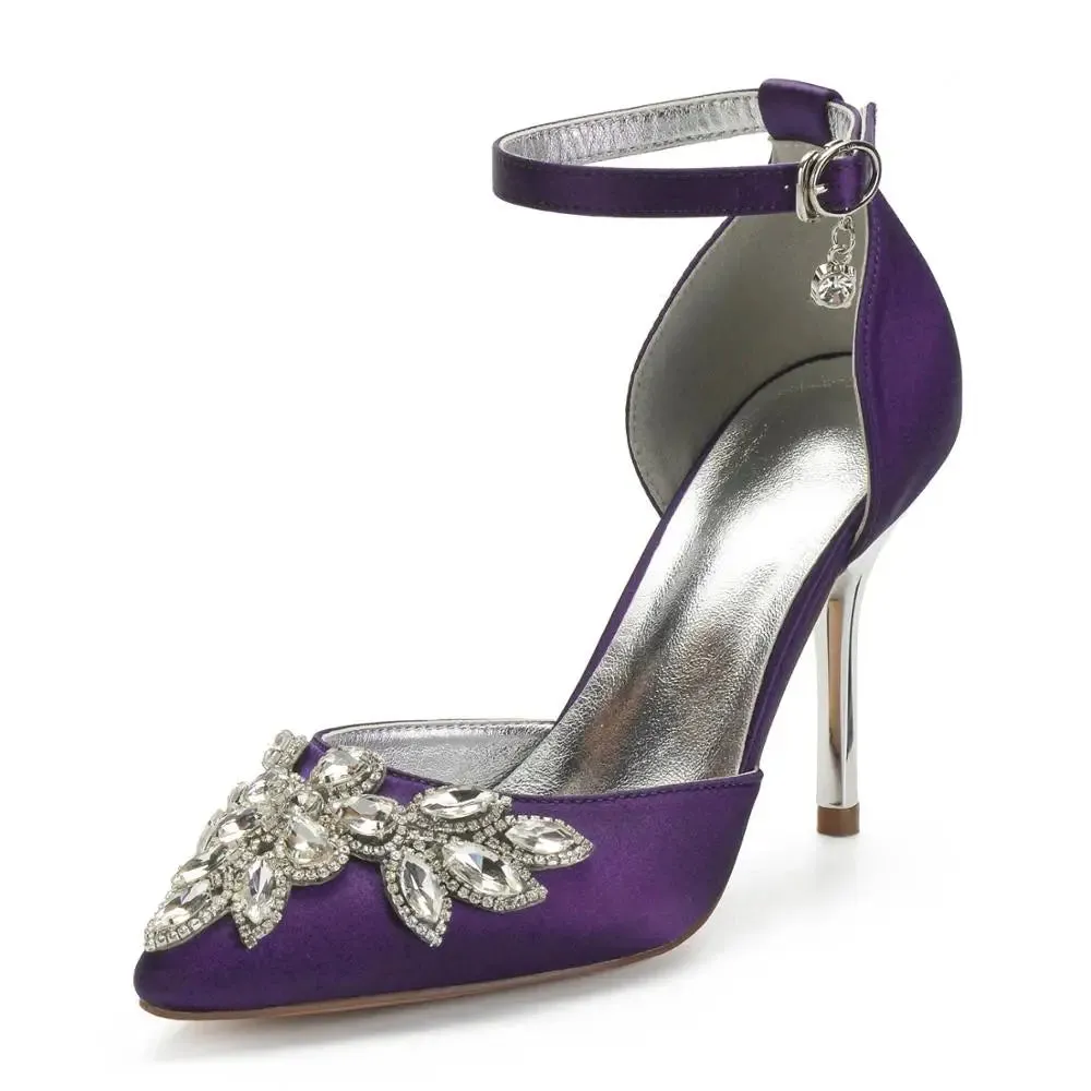 Funki Buys | Shoes | Women's Satin Rhinestone Wedding Heels