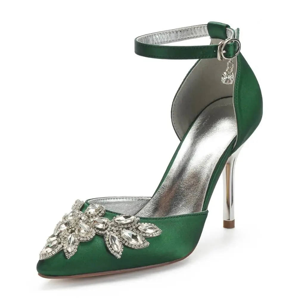 Funki Buys | Shoes | Women's Satin Rhinestone Wedding Heels