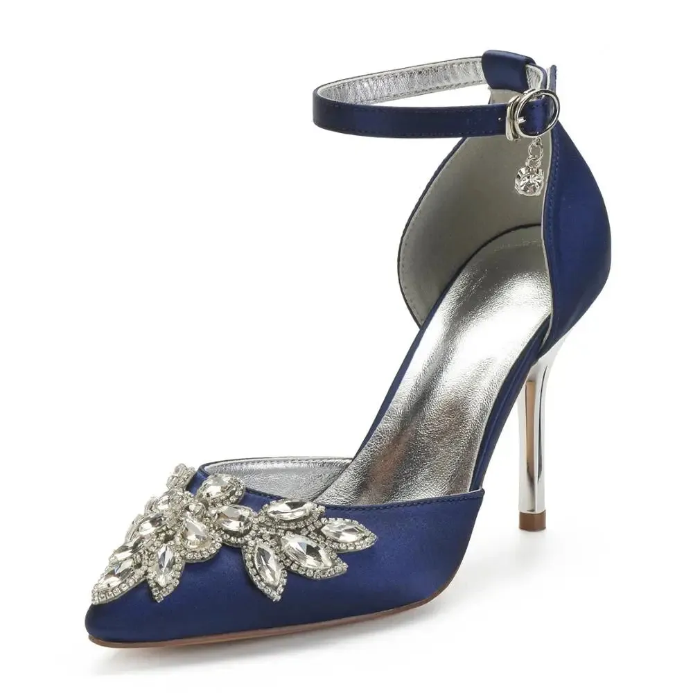 Funki Buys | Shoes | Women's Satin Rhinestone Wedding Heels
