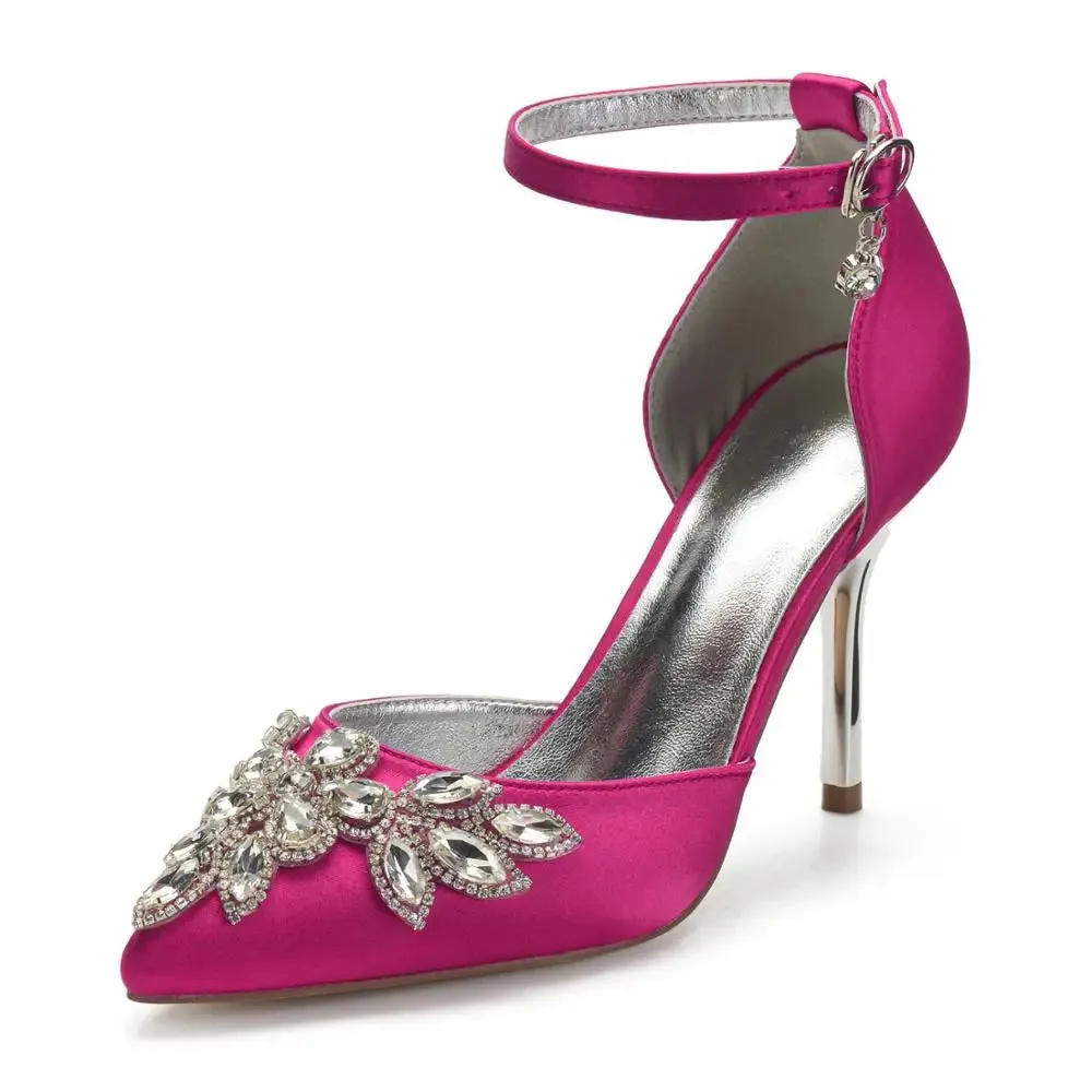 Funki Buys | Shoes | Women's Satin Rhinestone Wedding Heels