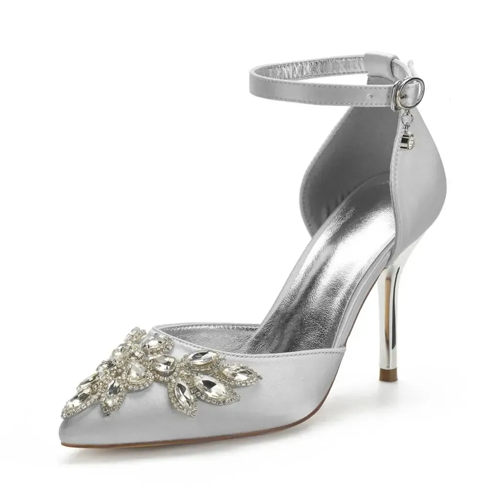 Funki Buys | Shoes | Women's Satin Rhinestone Wedding Heels