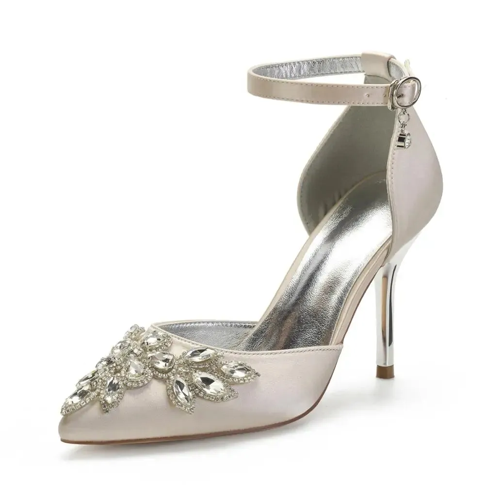 Funki Buys | Shoes | Women's Satin Rhinestone Wedding Heels