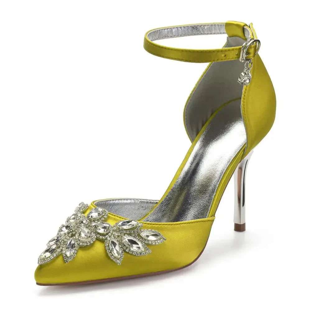 Funki Buys | Shoes | Women's Satin Rhinestone Wedding Heels