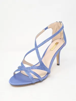 Glamour Bluebell Jewel Mid Heel Sandals