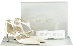 Jimmy Choo Latte SAONI 65 Nappa Leather Heels EU 38 UK 5