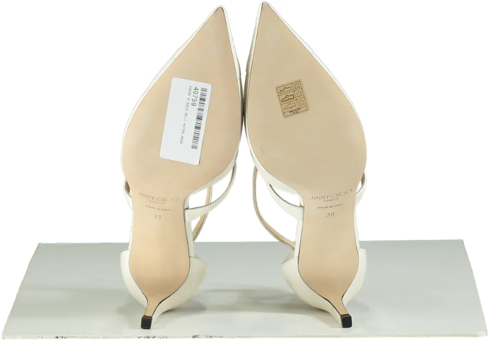 Jimmy Choo Latte SAONI 65 Nappa Leather Heels EU 38 UK 5