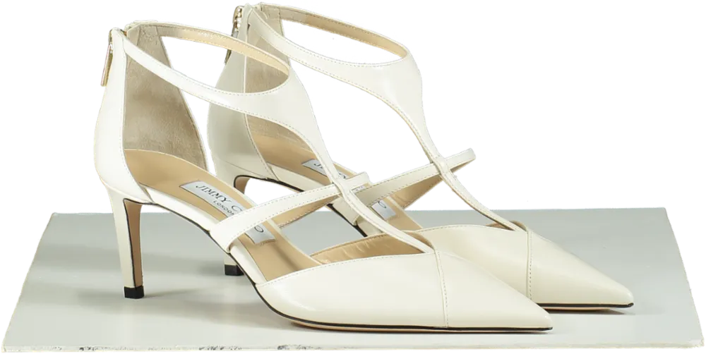 Jimmy Choo Latte SAONI 65 Nappa Leather Heels EU 38 UK 5