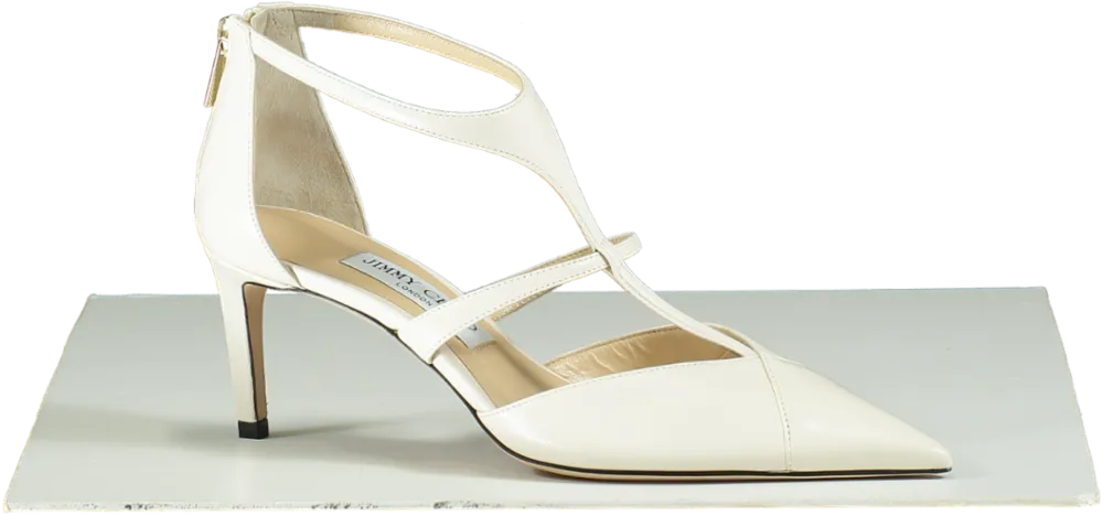 Jimmy Choo Latte SAONI 65 Nappa Leather Heels EU 38 UK 5