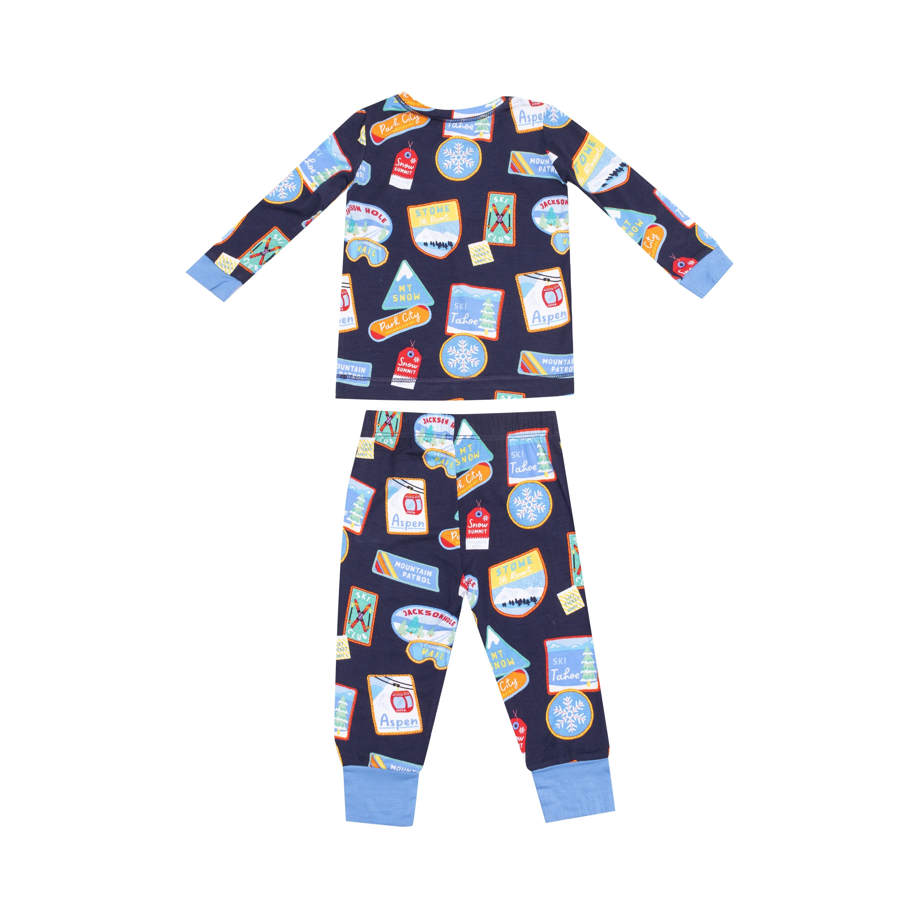 L/S Loungewear Set - Vintage Ski Patches