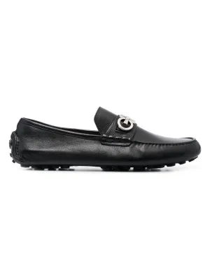 Men's Gancini Leather Drivers Shoes in Black | Size 6 | 020983
